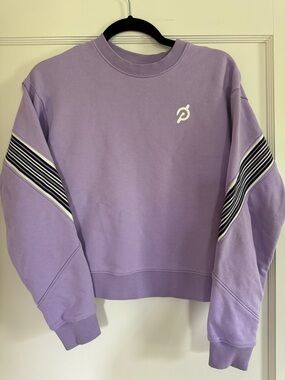 Peloton Crewneck terry Sweatshirt with Striped Sleeve Detail